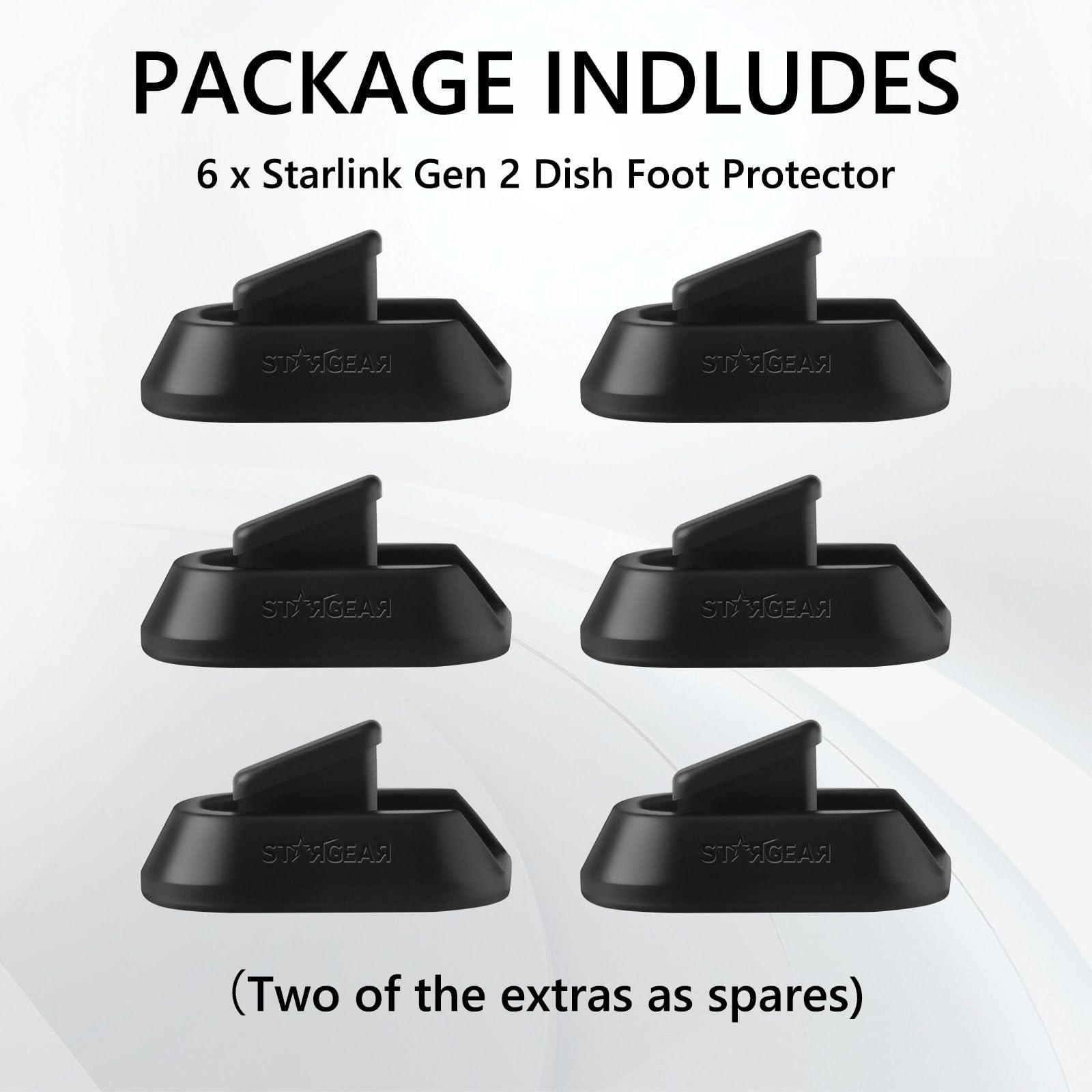 Starlink Gen 2 Dish Stand Pad Set – 6 Pcs Anti-Scratch Silicone Base Protectors - starlink6.com