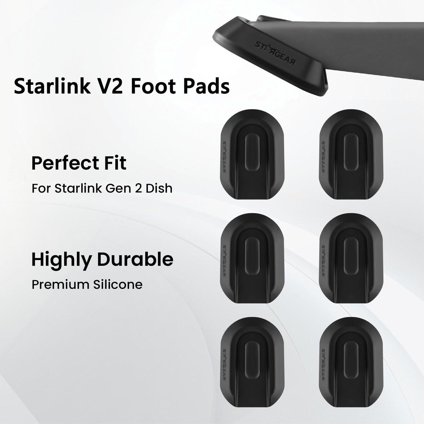 Starlink Gen 2 Dish Stand Pad Set – 6 Pcs Anti-Scratch Silicone Base Protectors - starlink6.com