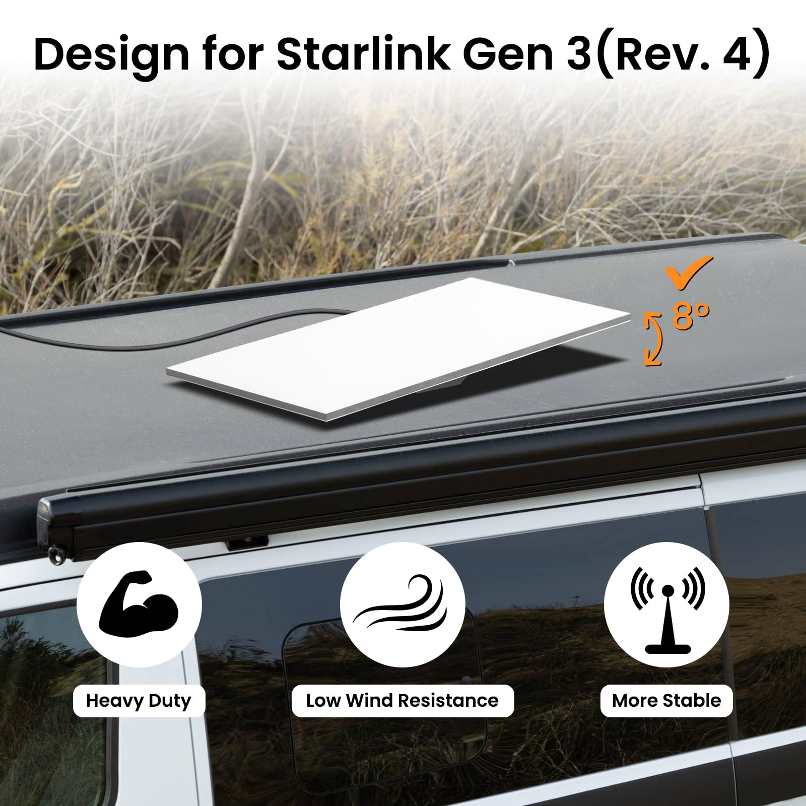 Starlink Gen 3 Mobility Mount | Anti-Theft Aluminum Kit for V3 Roof, RV & Yacht - starlink6.com