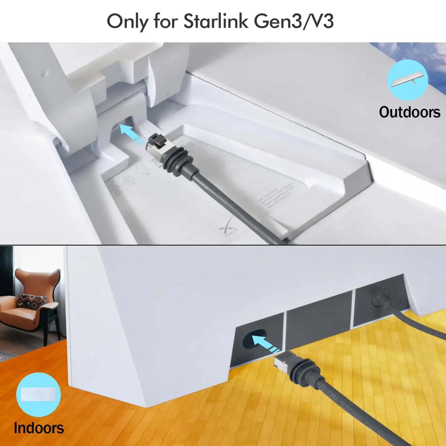 Starlink Extension Cable Gen3 75FT | Starlink Ethernet Cable Replacement - starlink6.com