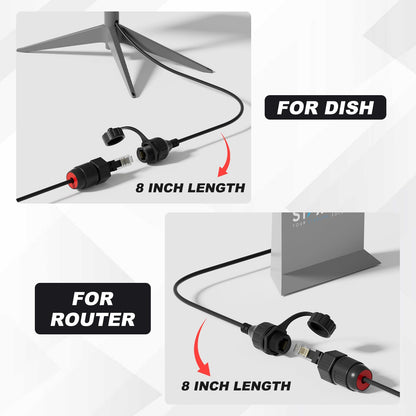 Starlink Gen 2 Ethernet Adapter & Waterproof RJ45 Coupler for Cable Extension/Repair - starlink6.com